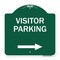 Signmission Reserved Parking Visitor Parking Arrow Pointing Right, Green & White Alum, 18" x 18", GW-1818-23023 A-DES-GW-1818-23023 - alternate 1